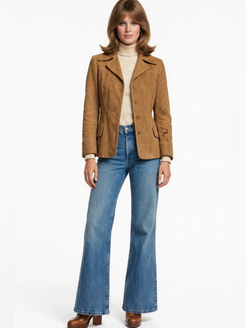 Vintage 70s The Smart Shop Huntington
WV Suede Leather Blazer Jacket S/M Tan